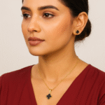 1 Karat Gold Plated Black Clover Jewelry Set.