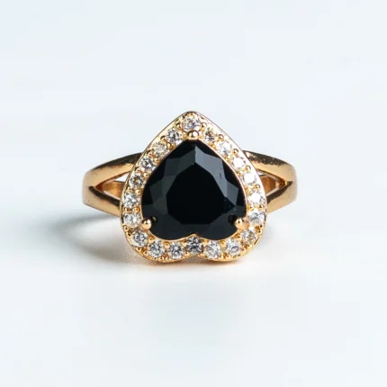 Black Heart Halo Ring