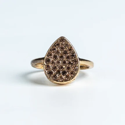 Golden Teardrop Sparkle Ring