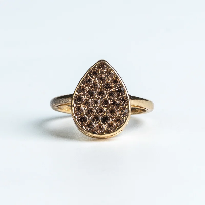 Golden Teardrop Sparkle Ring