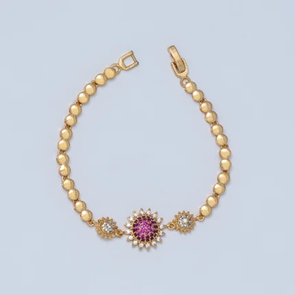 Moonlight Pink Center Golden Bracelet