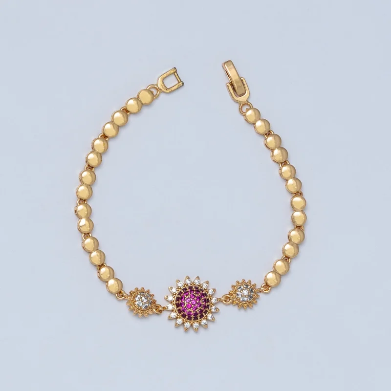 Moonlight Pink Center Golden Bracelet