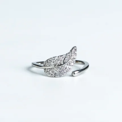 Silver Leaf Open Ring