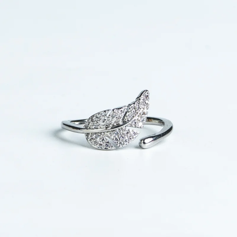 Silver Leaf Open Ring