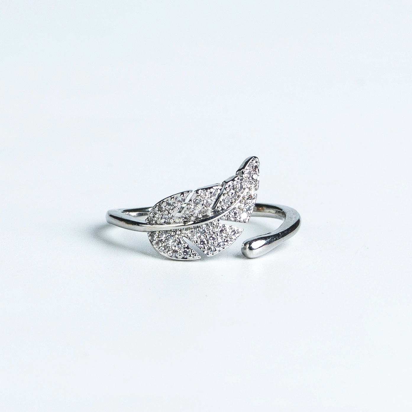 Silver Leaf Open Ring