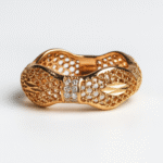 Textured Gold Twist Band Ring