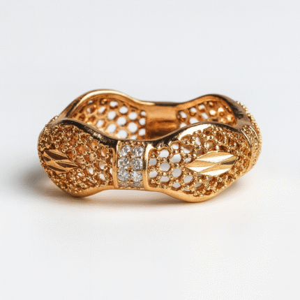 Textured Gold Twist Band Ring