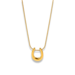 Gold Plated Hollow Moon Stainless Steel Necklace.